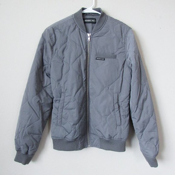Members Only Other - MEMBERS ONLY Mens Gray Quilted Bomber Jacket Winter Jacket Puffer Size-S/M